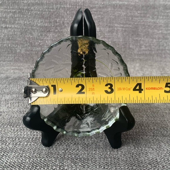 Green Teardrop Art Glass Bowl Handmade Artisan Made Textured - Picture 8 of 15